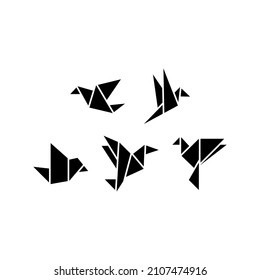 Origami set icon isolated on white background