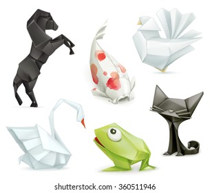 Origami set vector icon