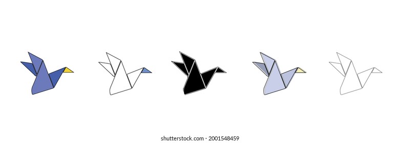 origami set vector type icon