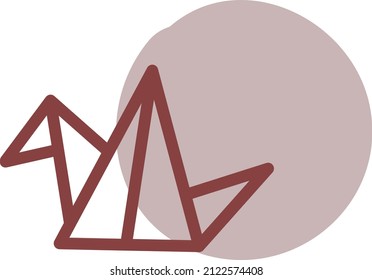 Origami sewing, illustration, vector on a white background.