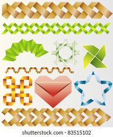origami shapes, lines and symbols
