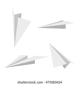 Origami silhouette of a paper aircraft. Vector Illustration