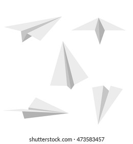 Origami silhouette of a paper aircraft. Vector Illustration