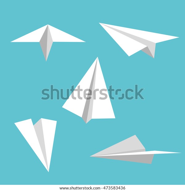 Origami Silhouette Paper Aircraft Vector Illustration Stock Vector ...