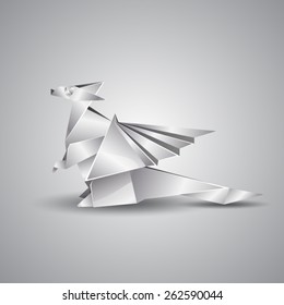 origami silver dragon
