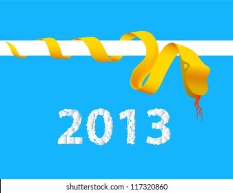 Origami Snake with 2013 Year,  vector illustration