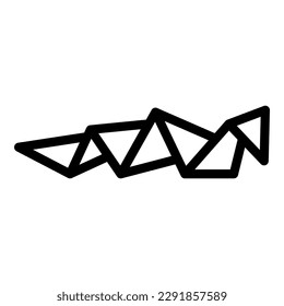 Origami snake icon outline vector. Geometric animal. Folded art