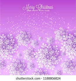 Origami Snowfall pattern. Merry Christmas Greetings card. White Paper cut snow flake. Happy New Year. Winter snowflakes background. Holidays. Pink background Vector