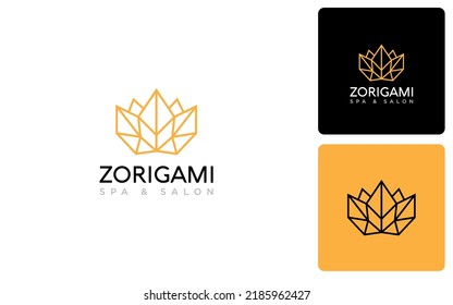 Origami spa and wellness logo vector	
