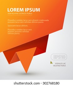 Origami speech bubble banner. Vector illustration