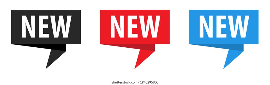 Origami Speech Bubble - New. Vector Set