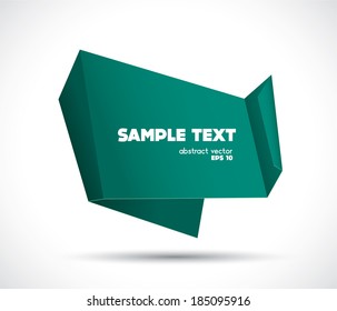 Origami speech bubble paper banner vector background