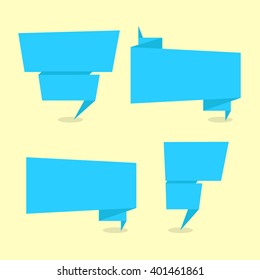 Origami speech bubble set