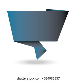 origami speech bubble vector 3d
