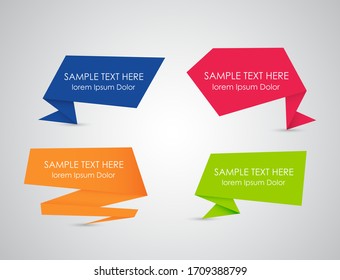 Origami Speech Bubble Vector Illlustration EPS10