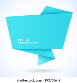 Origami speech bubble. Vector illustration. 