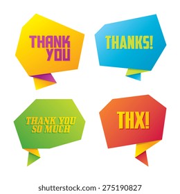 Origami Speech Bubbles Showing Gratitude