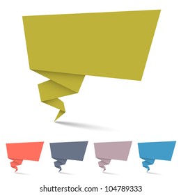 Origami speech bubbles. Vector set