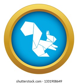 Origami squirrel icon blue vector isolated on white background for any design