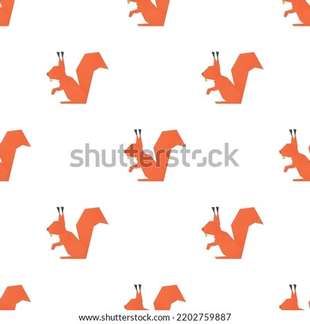 Origami squirrel pattern seamless background texture repeat wallpaper geometric vector