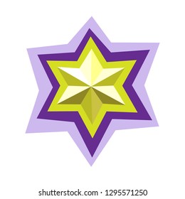 Origami star on white background wiht colored pieces of paper. vector illustration