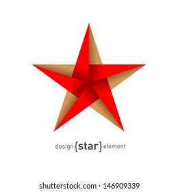 Origami Star From Paper Vector Illustration. Company Logo Template.