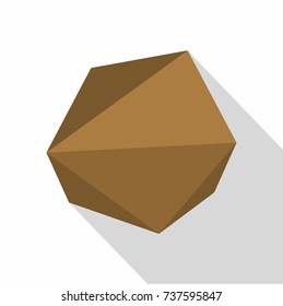 Origami stone icon. Flat illustration of origami stone vector icon for web