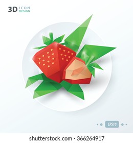 origami strawberries on dish