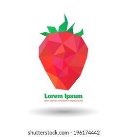 Origami strawberry vector