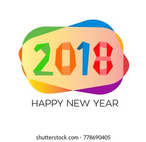 Origami style 2018 colorful happy new year sign