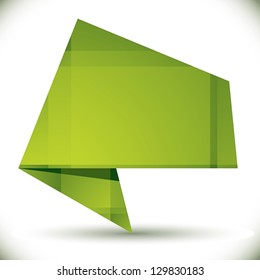 Origami style abstract vector background, traditional style green design template.