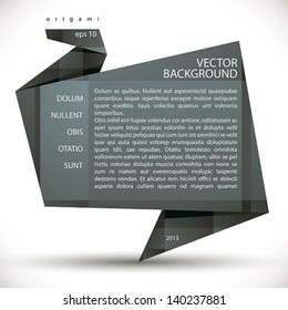 Origami style abstract vector background, east traditional style dark design template.