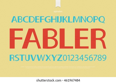 origami style alphabet letters and numbers over paper texture. vector font type design.