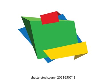 Origami style banner template. Isolated on white background. Blank for your text, Web site and project. Colorful origami banners set