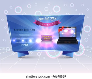 Origami Style Banner Template Vector Design