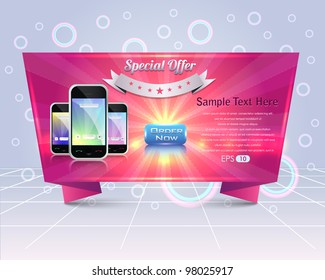 Origami Style Banner Template Vector Design