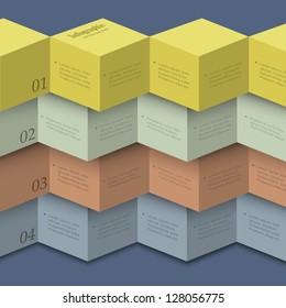Origami style - design template for infographics,numbered banners,website layout. Vector EPS10