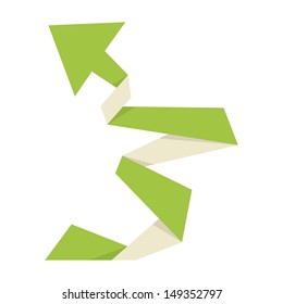 The origami style green arrow / The green origami eco arrow / The arrow