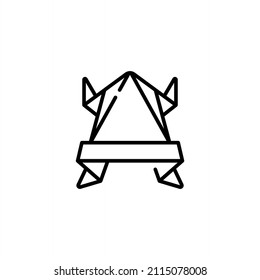 origami style illustration of frog. abstract geometric outline drawing for icon, logo, element, etc. uncolored vector element design.
Origami frog line icon. linear style sign for mobile concept