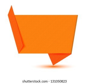 origami style label, banner, background