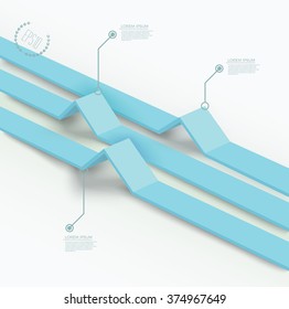 Origami Style Peak Charts 3D Elements For Your Time Line