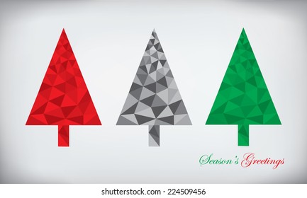 Origami style polygonal paper abstract christmas tree