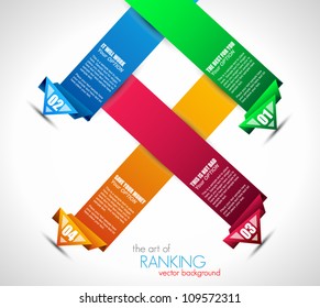 Origami style ranking paper. Ideal for info graphics, stylish graphs and histograms.