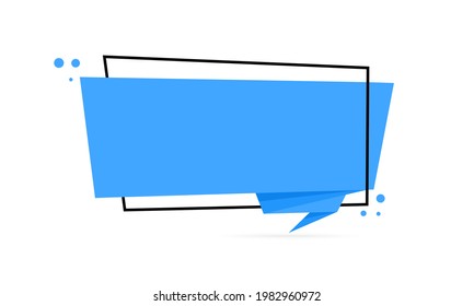Origami style speech bubble banner. Blank for your text. Sticker design template. Vector EPS 10. Isolated on white background.