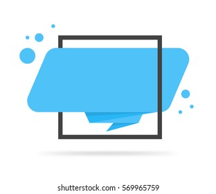 Origami style sticker and banner template. Isolated on white background. Blank for your text, Web site and projects.