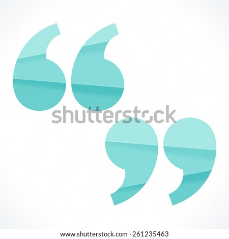 Origami style turquoise quotation marks 