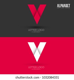 Origami Style V Letter Logo