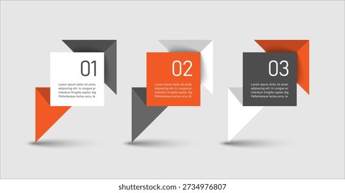 Origami style vector template infographic. Geometric modern design for data visualization.
