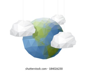 Fondo del mundo al estilo del origami