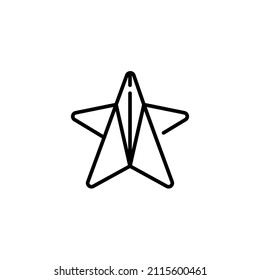 Origami styled drawing of star concept 
Origami flat line icon. Paper star vector illustrations. Thin signs for japanese creative hobby.  Editable Strokes